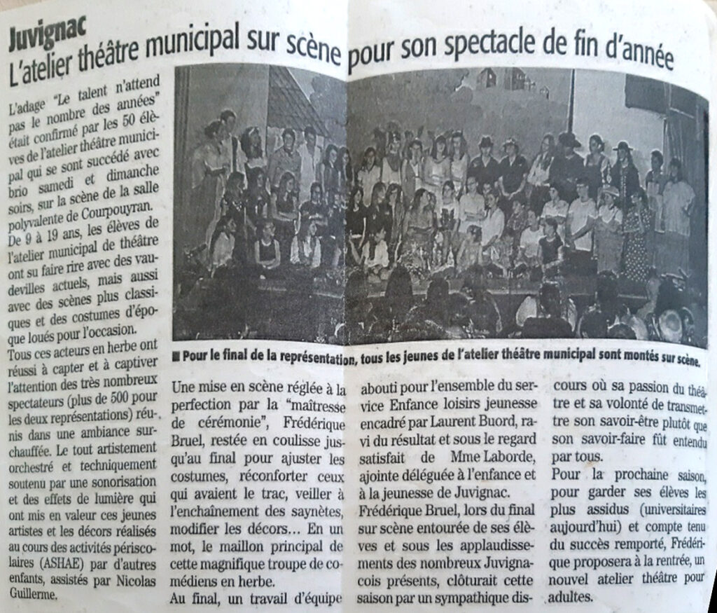 Midi Libre mai 2012 - spectacle à Juvignac